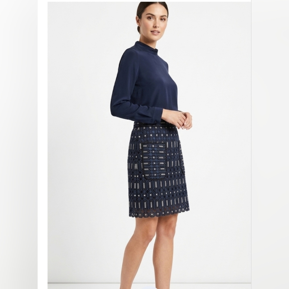 LOFT Navy Blue Mini Skirt, Size 4
